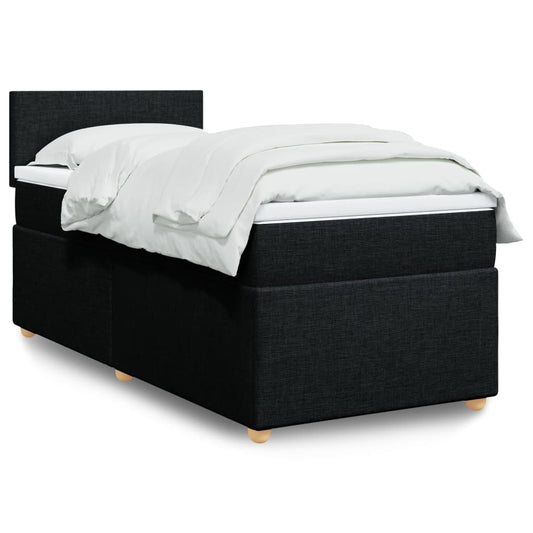 Boxspringbett mit Matratze Schwarz 90x190 cm Stoff