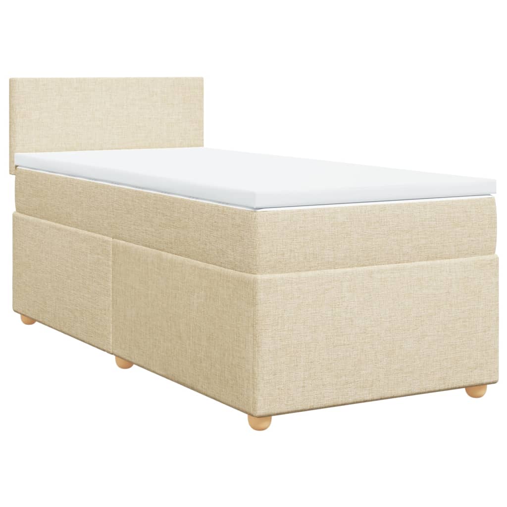 Boxspringbett mit Matratze Creme 90x190 cm Stoff