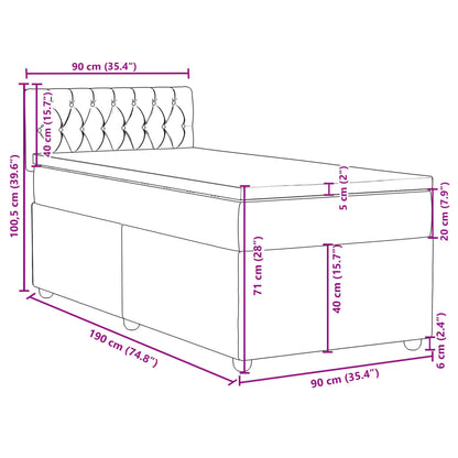 Boxspringbett mit Matratze Dunkelgrau 90x190 cm Stoff