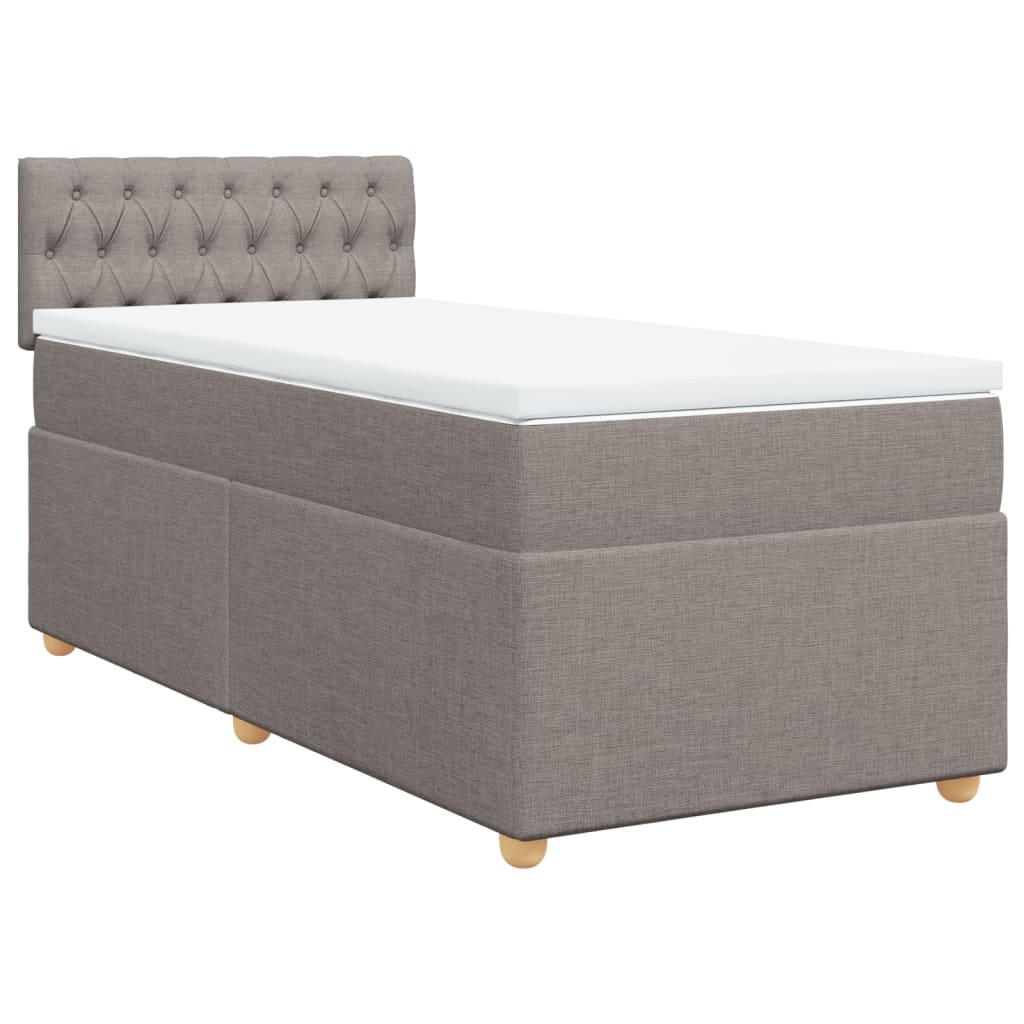 Boxspringbett mit Matratze Taupe 90x190 cm Stoff