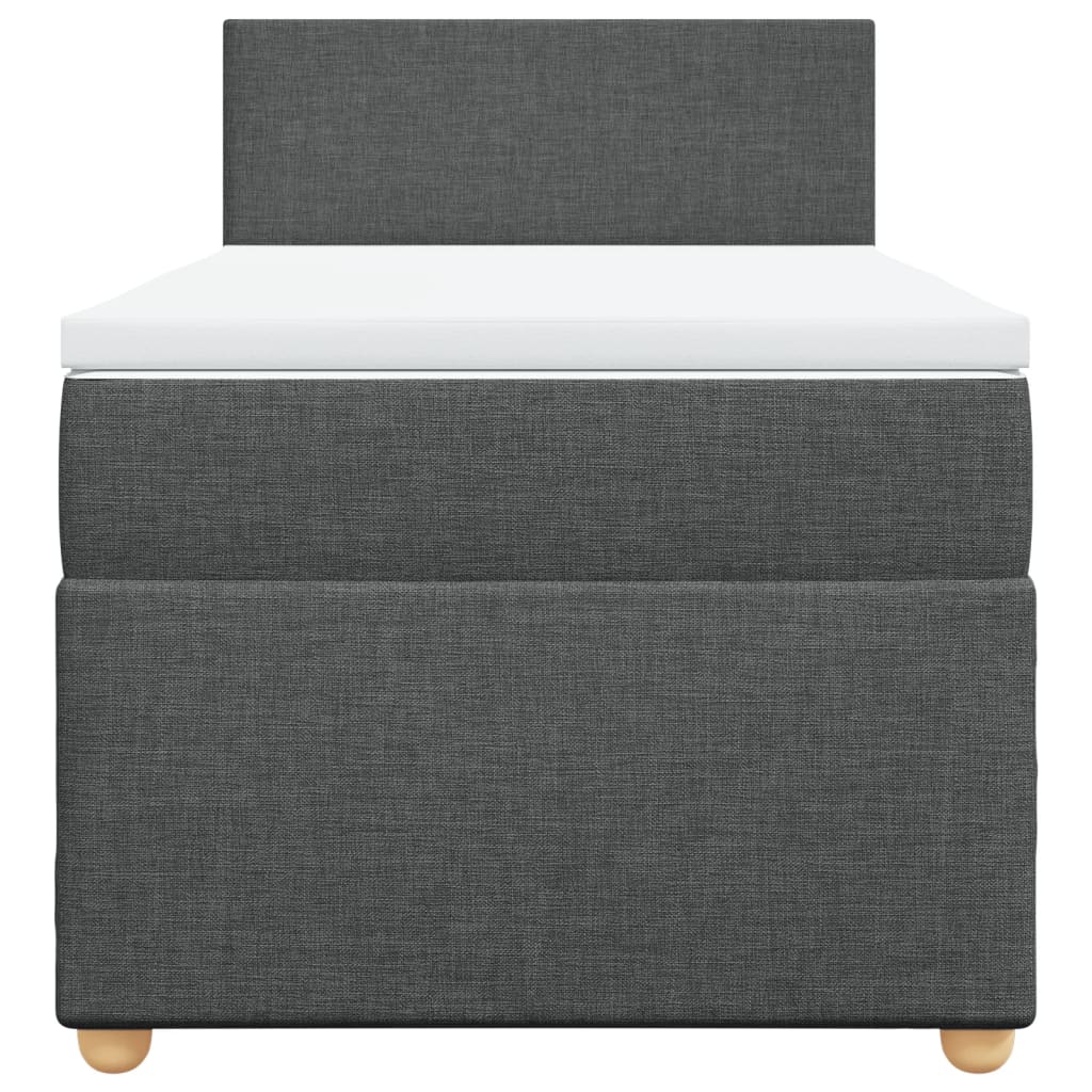 Boxspringbett mit Matratze Dunkelgrau 90x200 cm Stoff