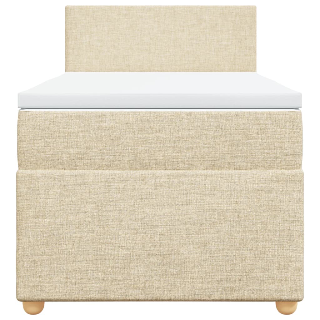 Boxspringbett mit Matratze Creme 90x200 cm Stoff