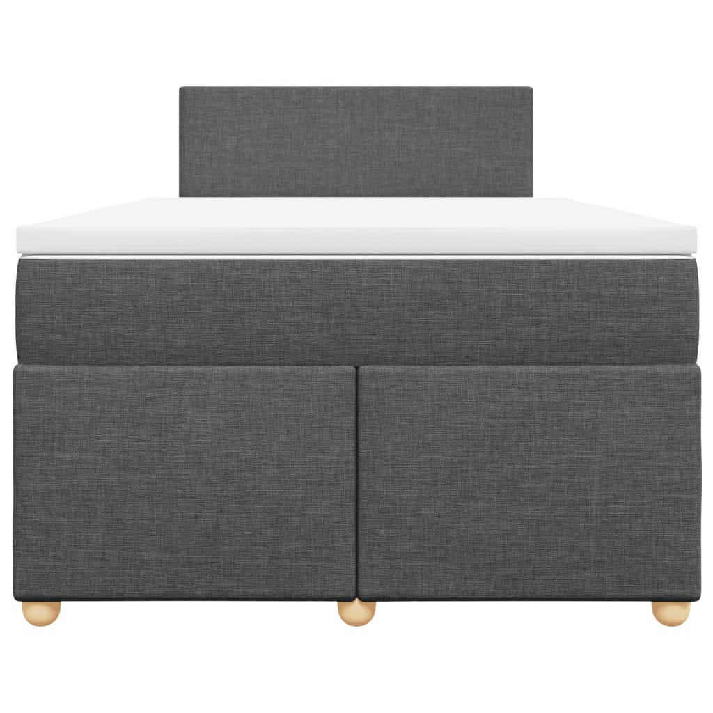 Boxspringbett mit Matratze Dunkelgrau 120x200 cm Stoff