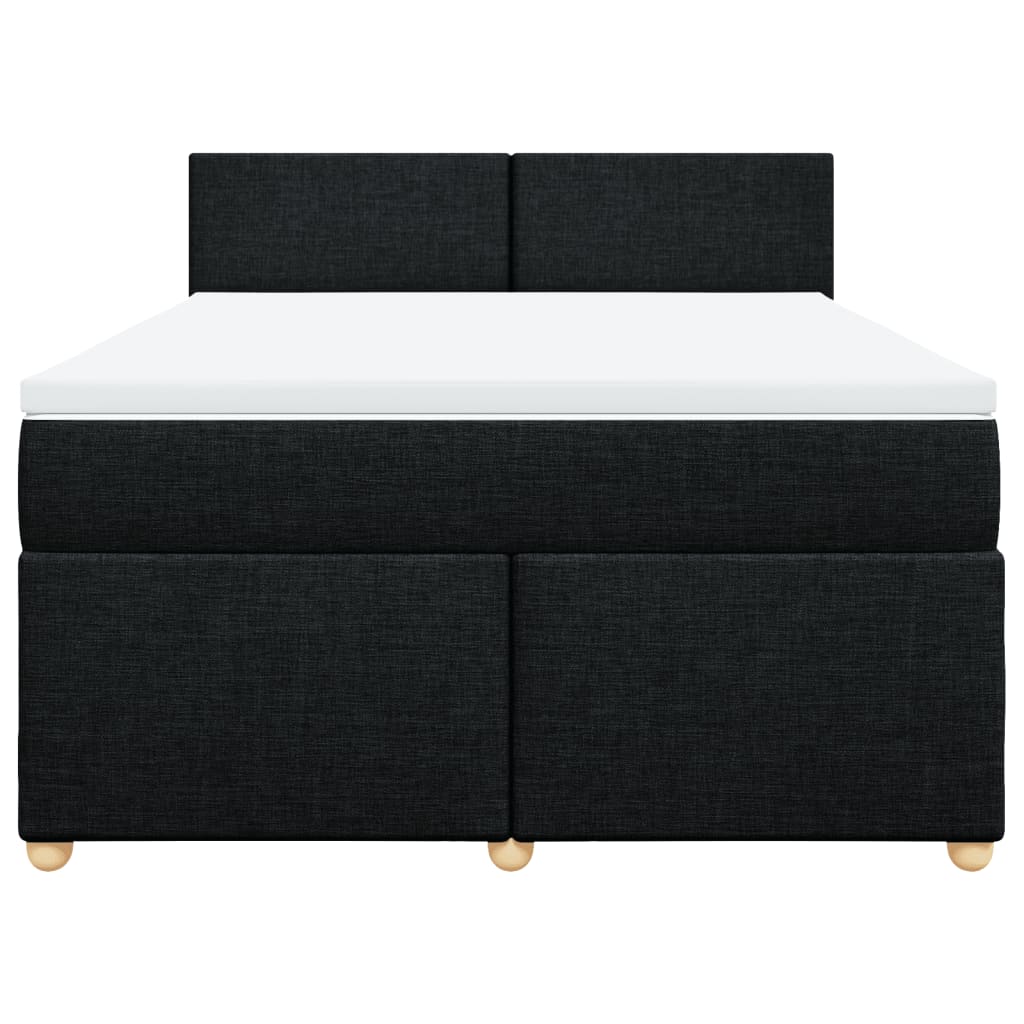 Boxspringbett mit Matratze Schwarz 140x190 cm Stoff