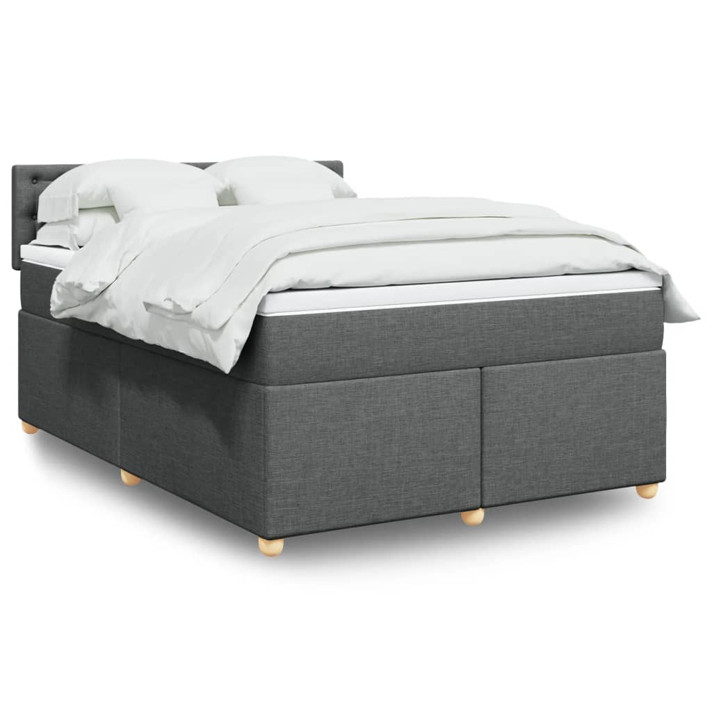 Boxspringbett mit Matratze Dunkelgrau 140x190 cm Stoff