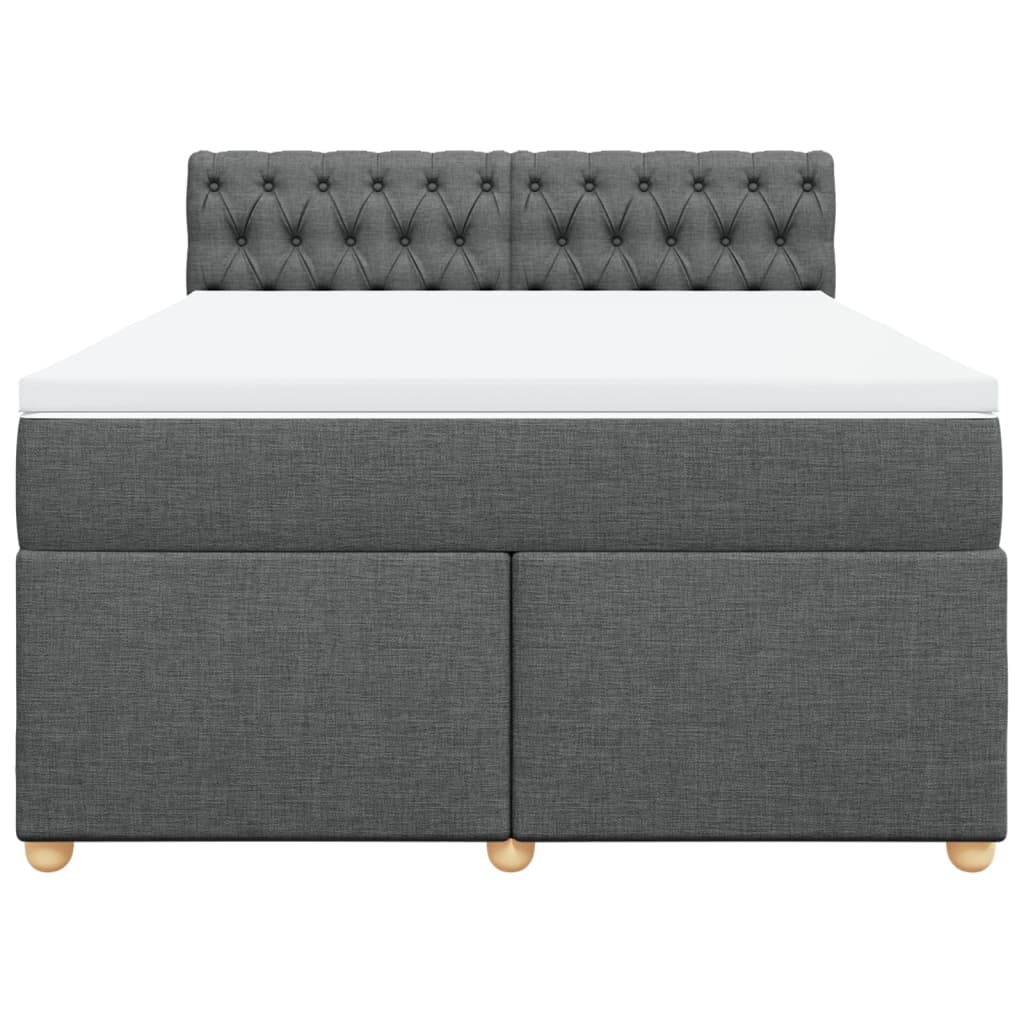 Boxspringbett mit Matratze Dunkelgrau 140x200 cm Stoff
