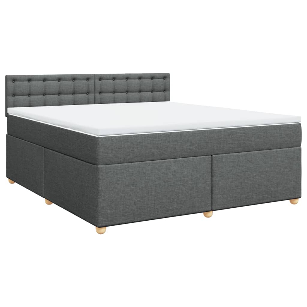 Boxspringbett mit Matratze Dunkelgrau 180x200 cm Stoff