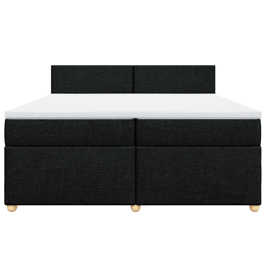 Boxspringbett mit Matratze Schwarz 200x200 cm Stoff