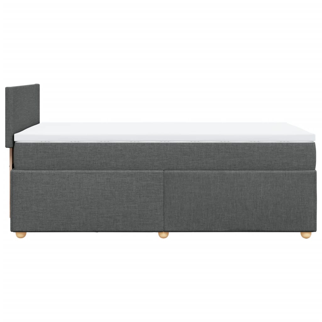 Boxspringbett mit Matratze Dunkelgrau Einzelbett Stoff