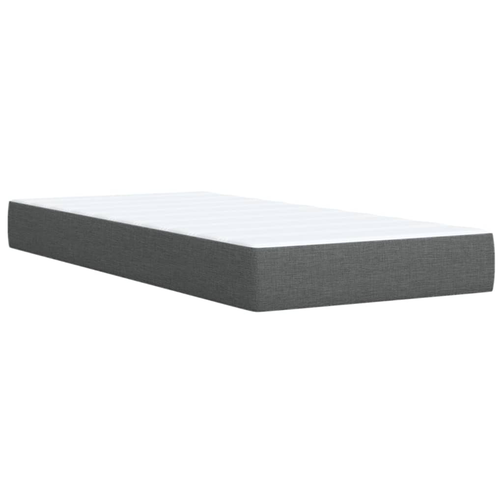 Boxspringbett mit Matratze Dunkelgrau Einzelbett Stoff