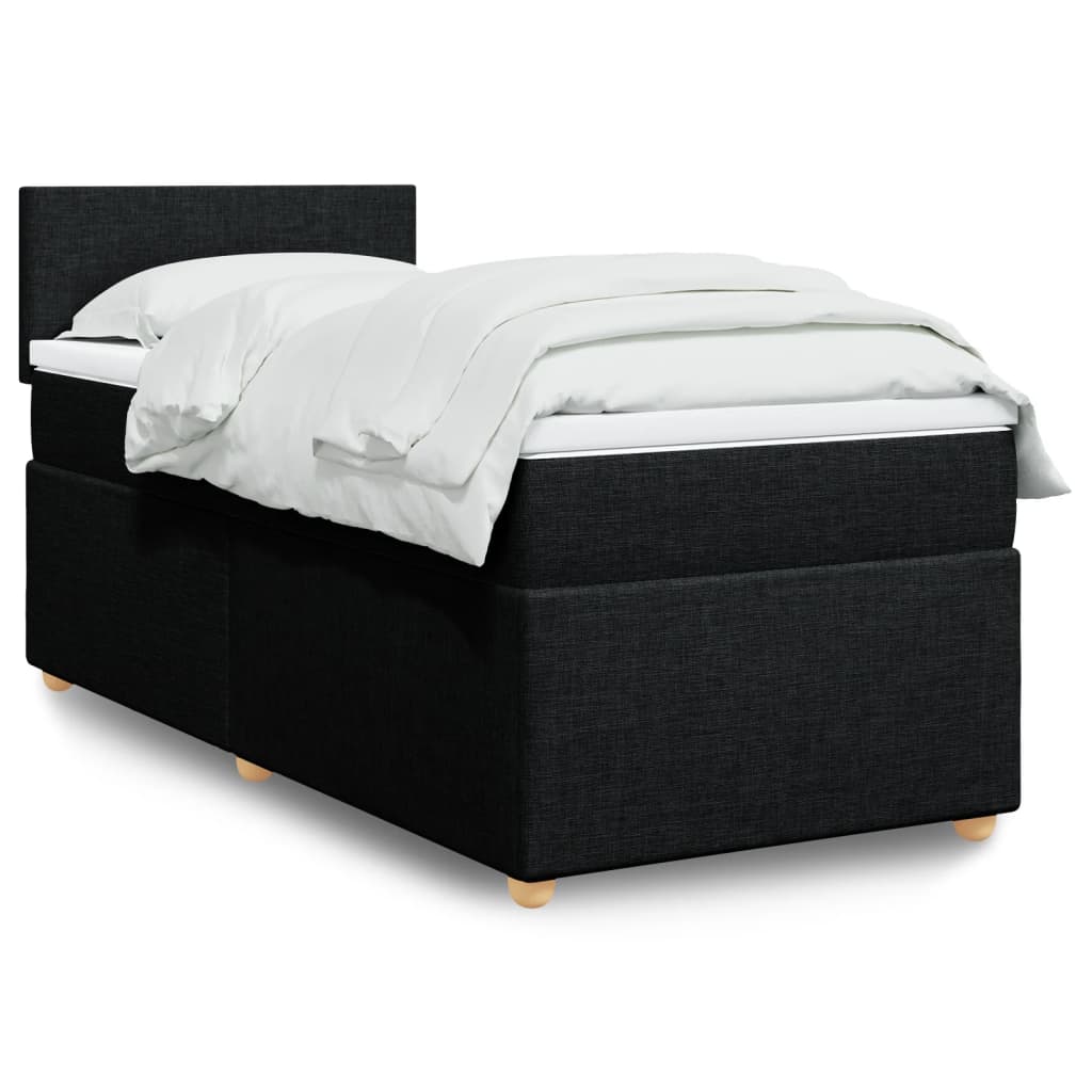 Boxspringbett mit Matratze Schwarz Stoff