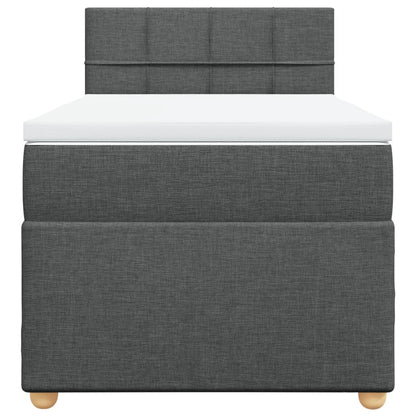 Boxspringbett mit Matratze Dunkelgrau Einzelbett Stoff