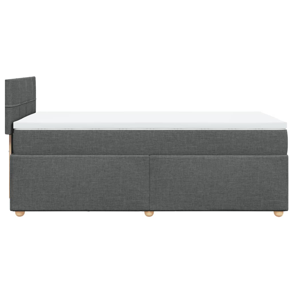 Boxspringbett mit Matratze Dunkelgrau Einzelbett Stoff