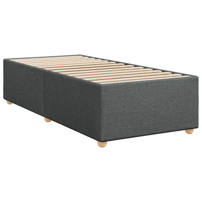 Boxspringbett mit Matratze Dunkelgrau Einzelbett Stoff