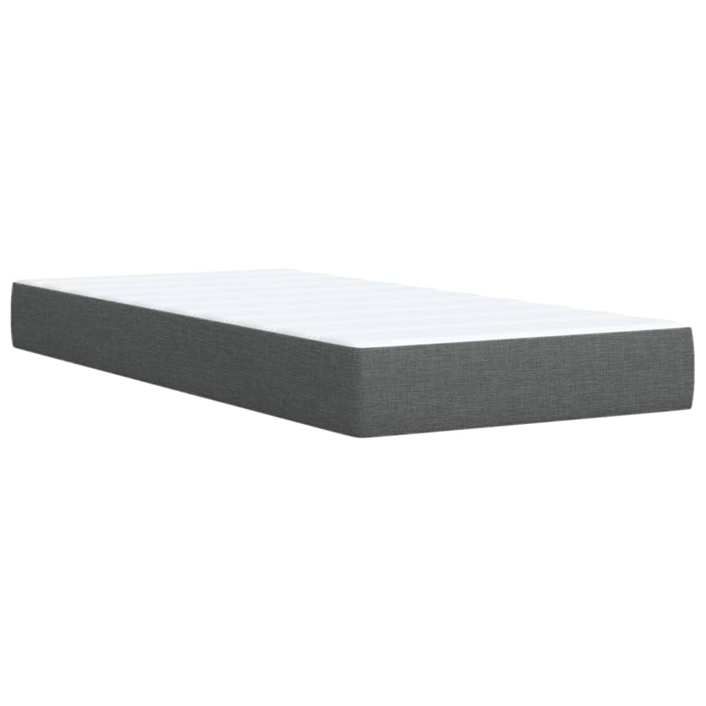 Boxspringbett mit Matratze Dunkelgrau Einzelbett Stoff