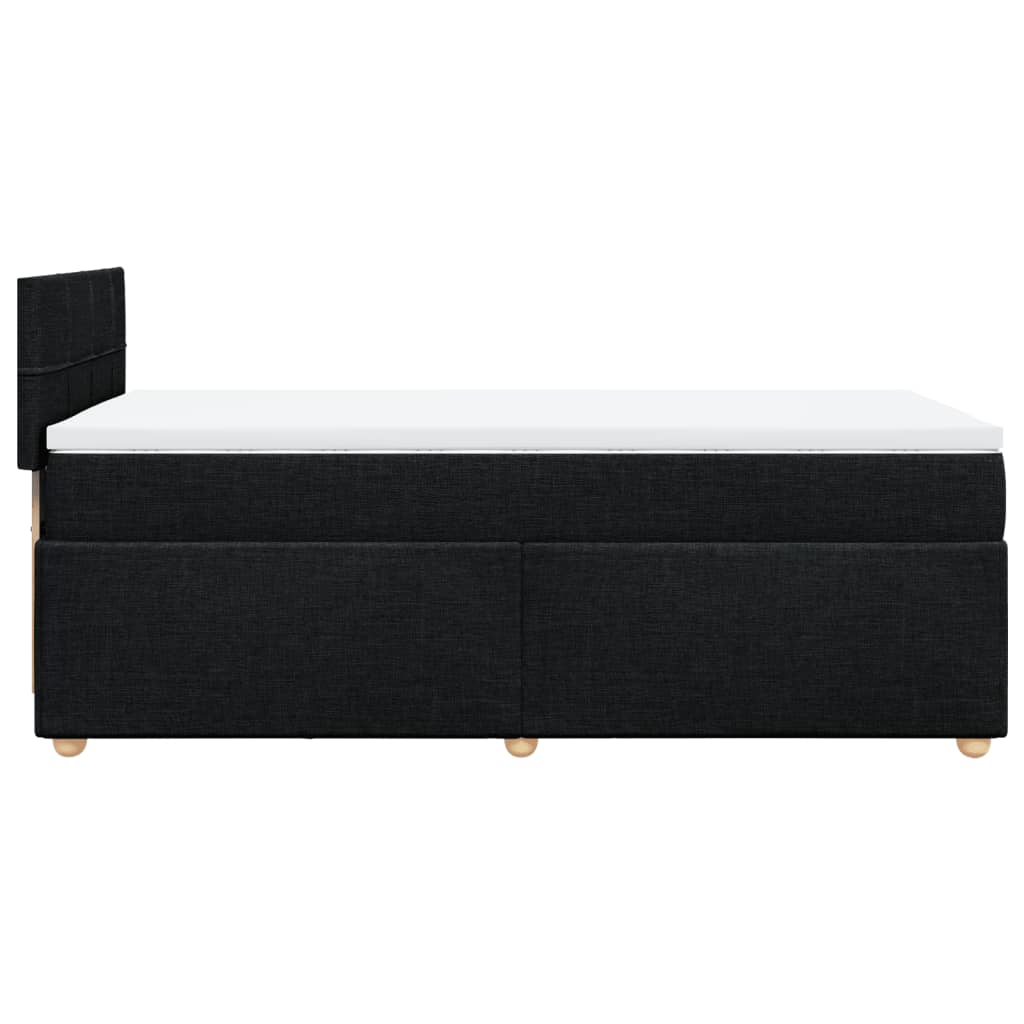 Boxspringbett mit Matratze Schwarz Einzelbett Stoff