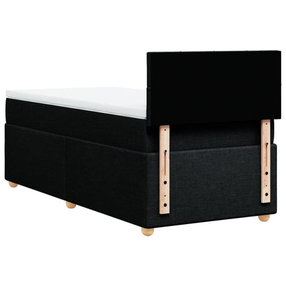 Boxspringbett mit Matratze Schwarz Einzelbett Stoff