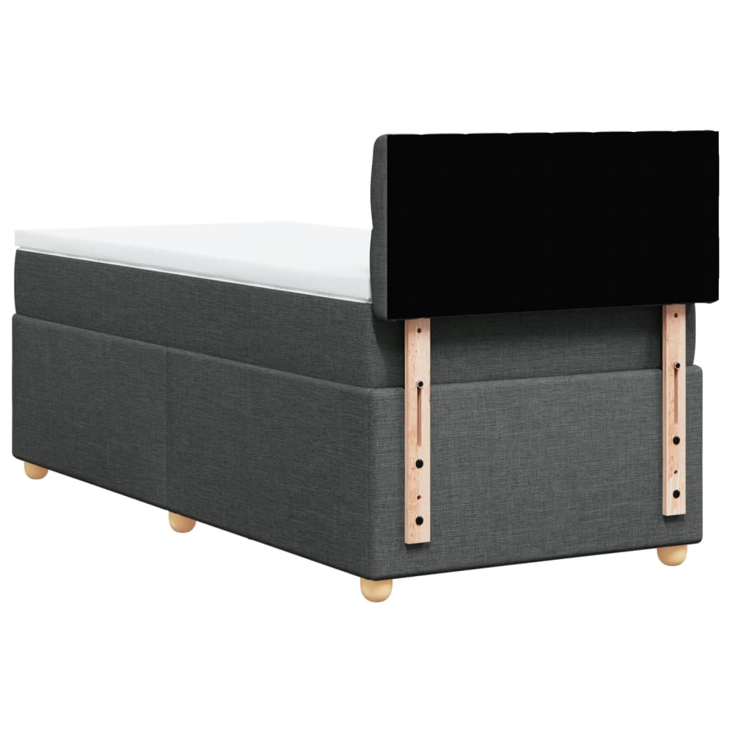 Boxspringbett mit Matratze Dunkelgrau Einzelbett Stoff