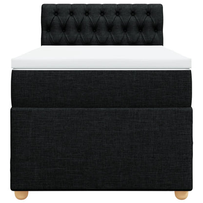 Boxspringbett mit Matratze Schwarz Einzelbett Stoff