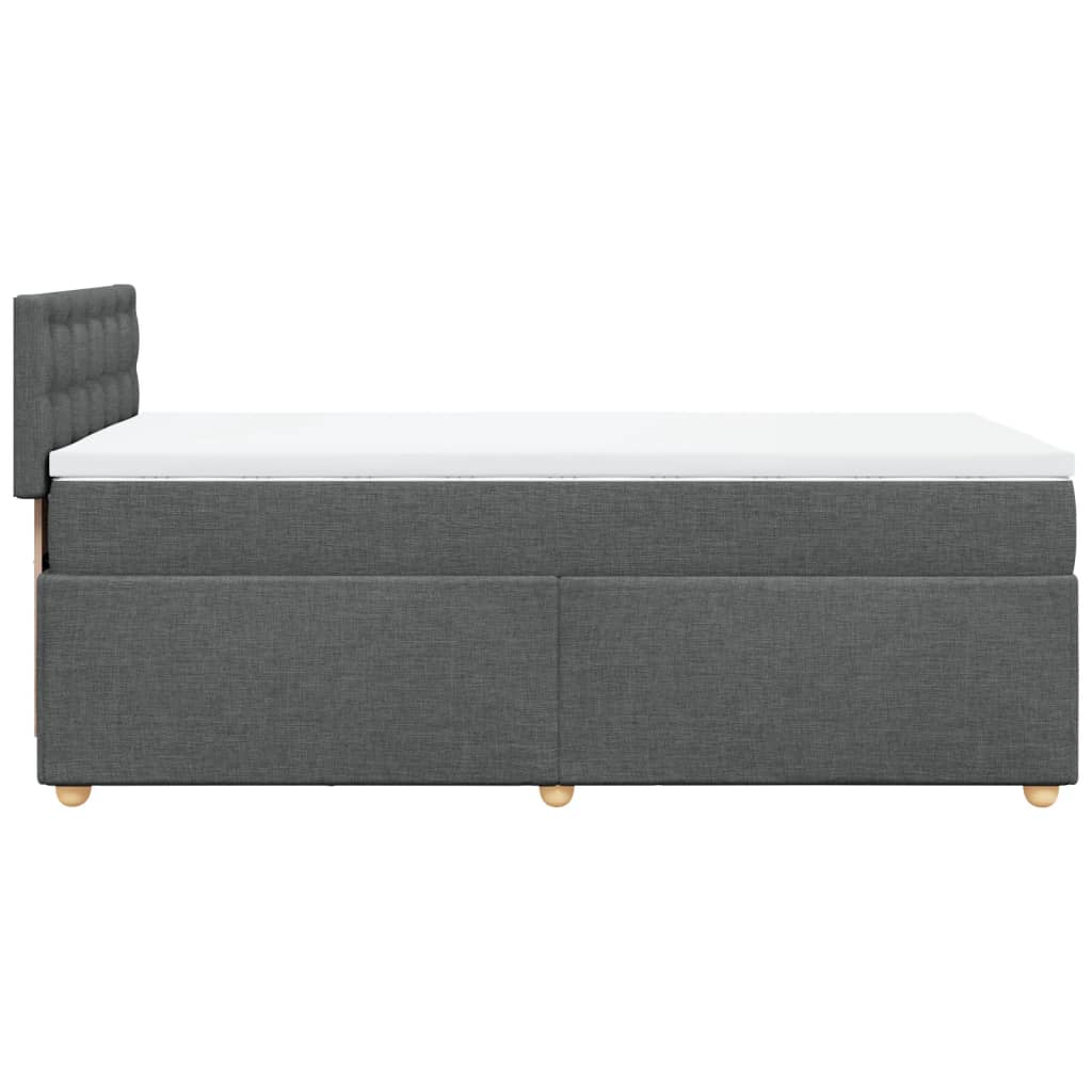 Boxspringbett mit Matratze Dunkelgrau Einzelbett Stoff