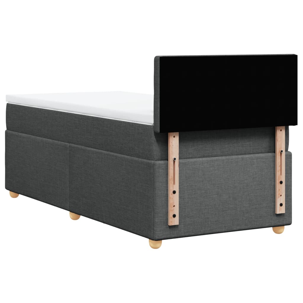 Boxspringbett mit Matratze Dunkelgrau Einzelbett Stoff
