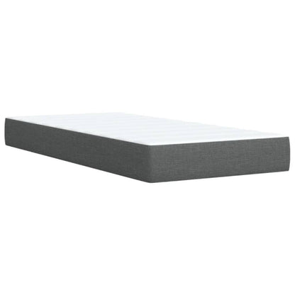 Boxspringbett mit Matratze Dunkelgrau Einzelbett Stoff