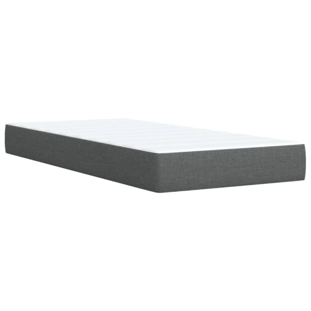 Boxspringbett mit Matratze Dunkelgrau Einzelbett Stoff