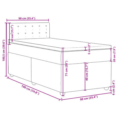 Boxspringbett mit Matratze Schwarz Einzelbett Stoff