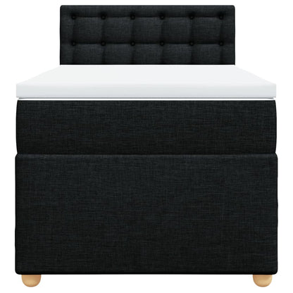 Boxspringbett mit Matratze Schwarz Einzelbett Stoff