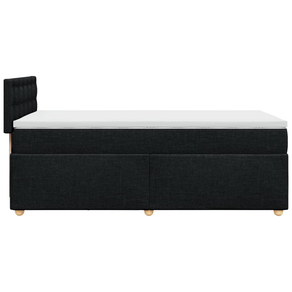 Boxspringbett mit Matratze Schwarz Einzelbett Stoff