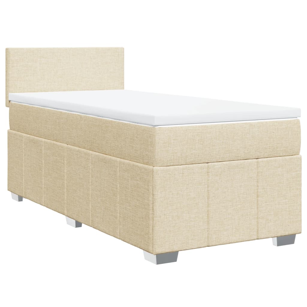 Boxspringbett mit Matratze Creme 80x200 cm Stoff