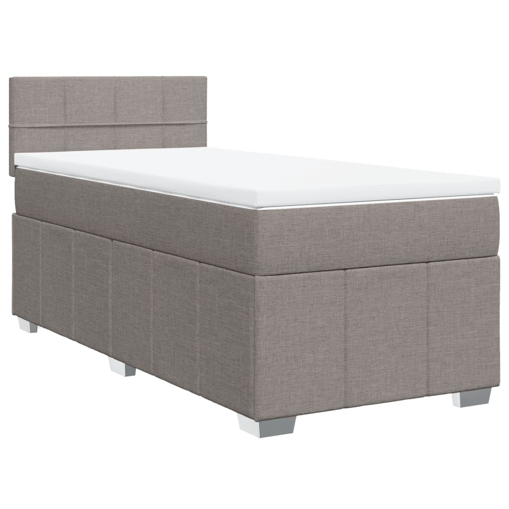 Boxspringbett mit Matratze Taupe 80x200 cm Stoff