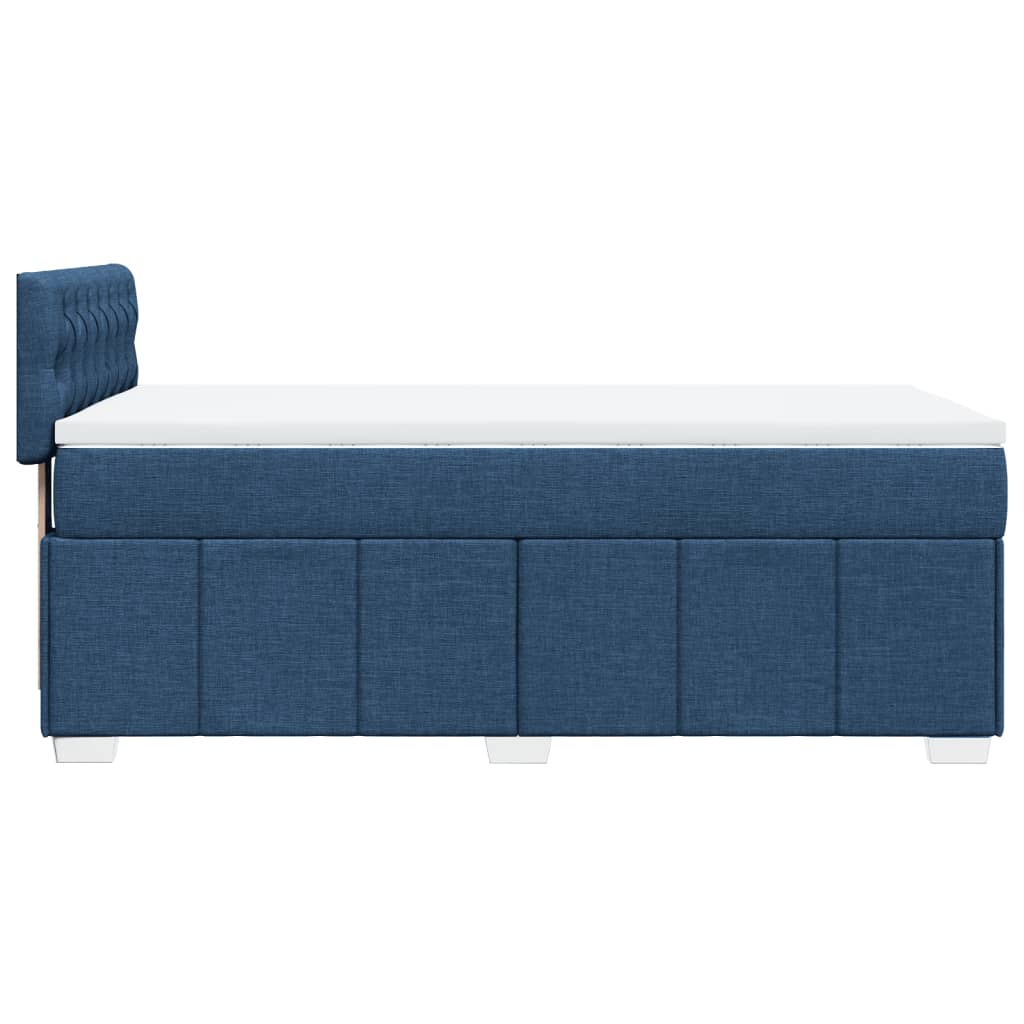 Boxspringbett mit Matratze Blau 80x200 cm Stoff