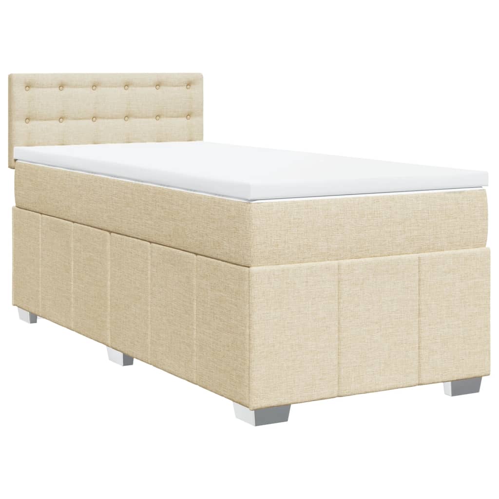 Boxspringbett mit Matratze Creme 80x200 cm Stoff