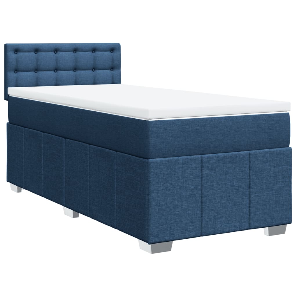 Boxspringbett mit Matratze Blau 80x200 cm Stoff