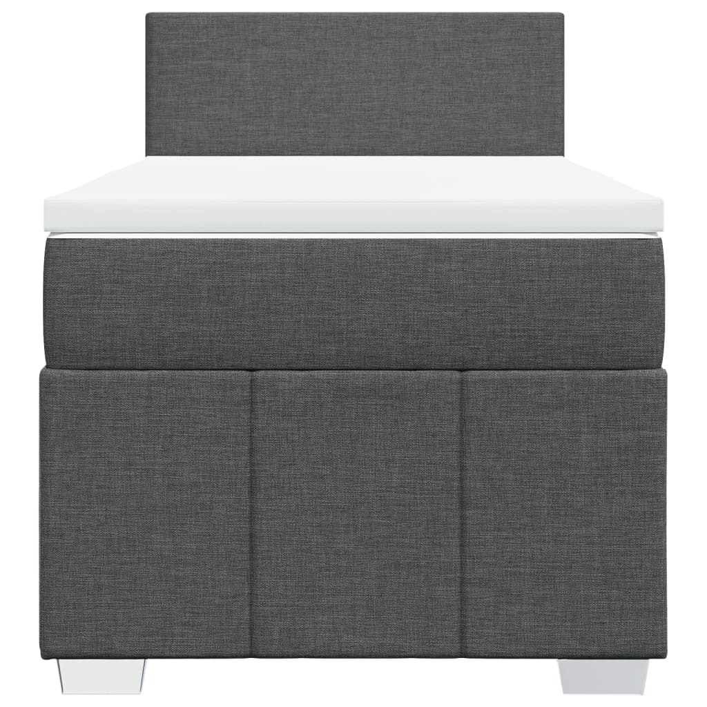 Boxspringbett mit Matratze Dunkelgrau 90x190 cm Stoff