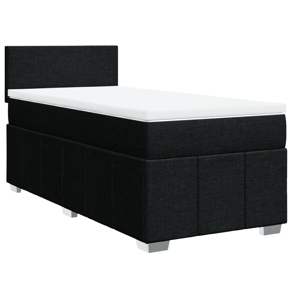 Boxspringbett mit Matratze Schwarz 90x190 cm Stoff