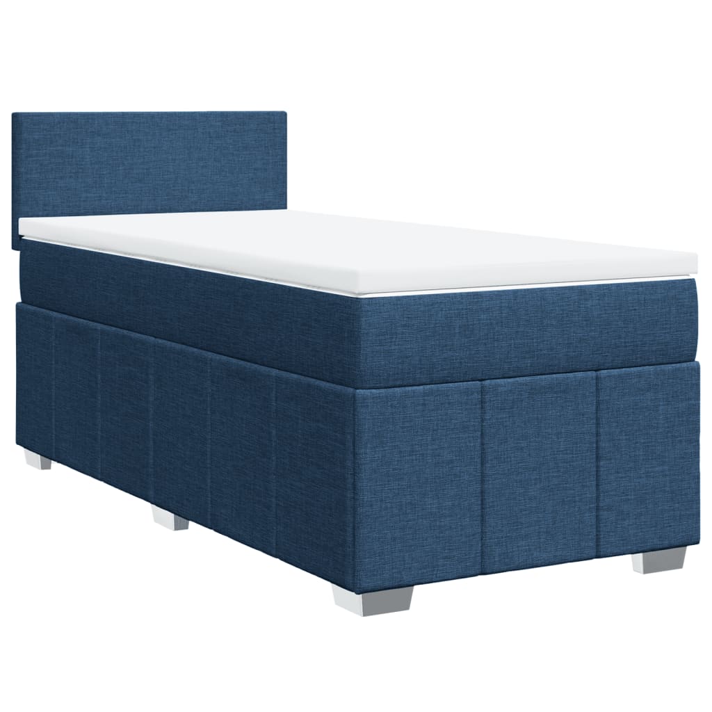 Boxspringbett mit Matratze Blau 90x190 cm Stoff