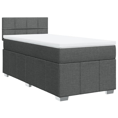 Boxspringbett mit Matratze Dunkelgrau 90x190 cm Stoff