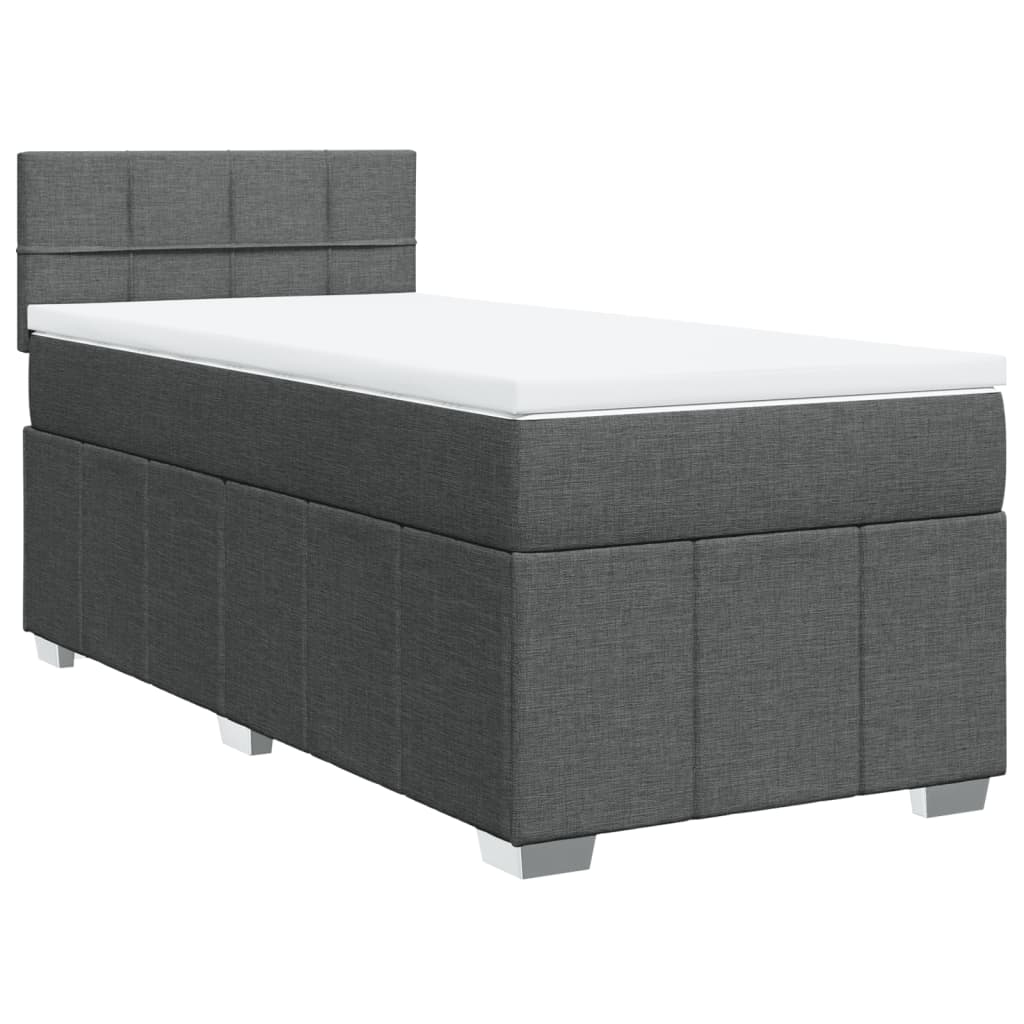 Boxspringbett mit Matratze Dunkelgrau 90x190 cm Stoff