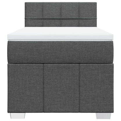 Boxspringbett mit Matratze Dunkelgrau 90x190 cm Stoff