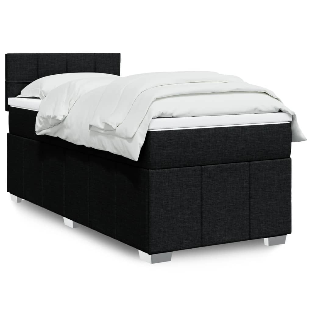 Boxspringbett mit Matratze Schwarz 90x190 cm Stoff