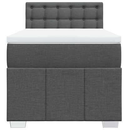 Boxspringbett mit Matratze Dunkelgrau 90x190 cm Stoff