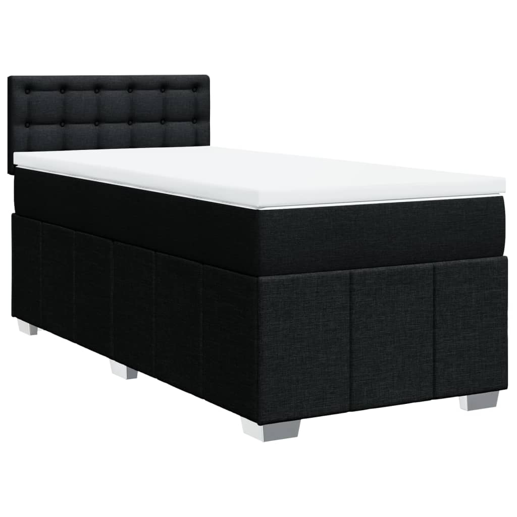 Boxspringbett mit Matratze Schwarz 90x190 cm Stoff