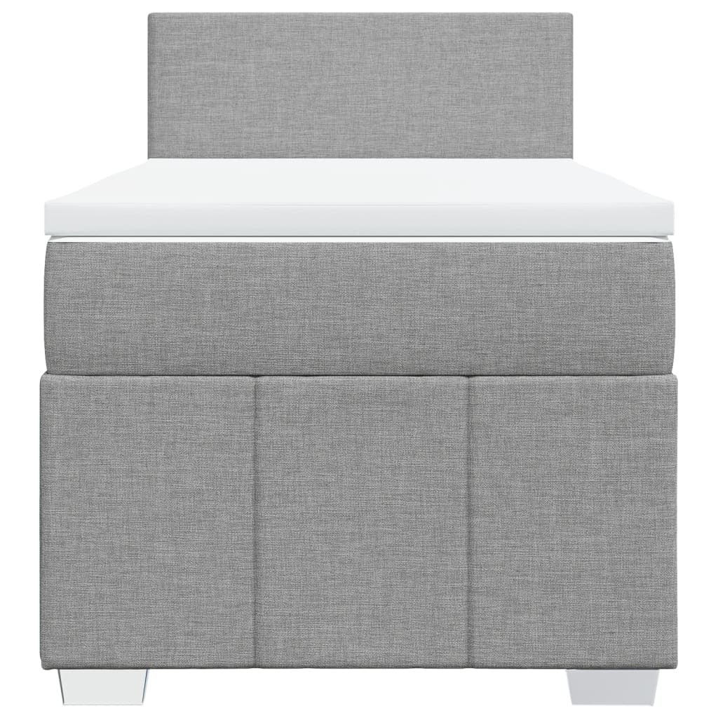 Boxspringbett mit Matratze Hellgrau 90x200 cm Stoff