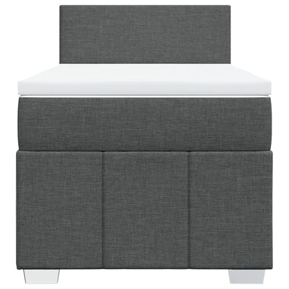 Boxspringbett mit Matratze Dunkelgrau 100x200 cm Stoff