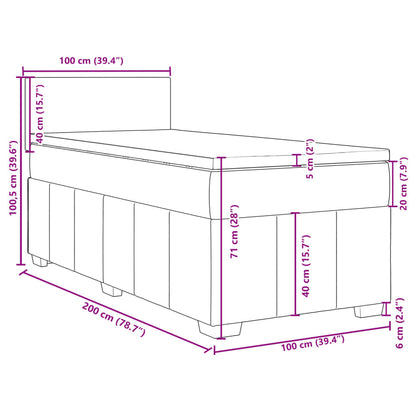 Boxspringbett mit Matratze Schwarz 100x200 cm Stoff