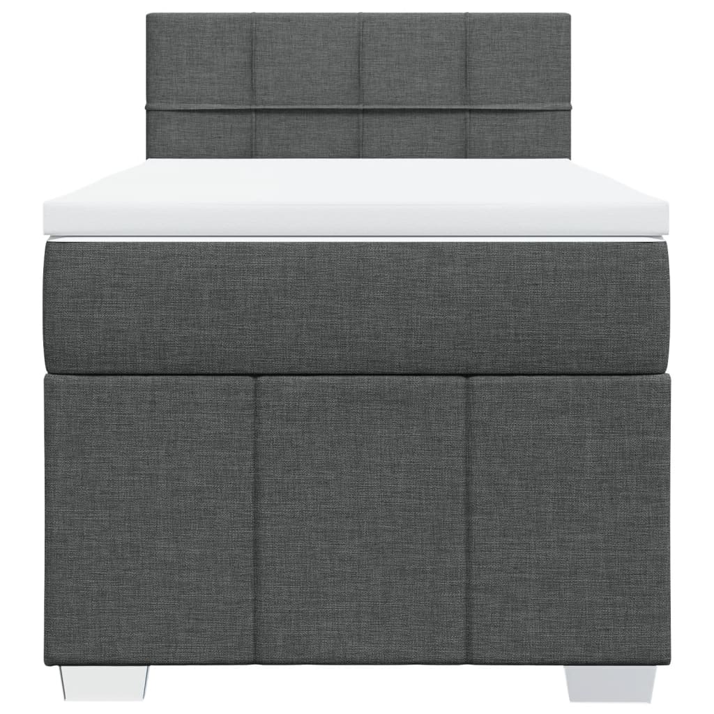 Boxspringbett mit Matratze Dunkelgrau 100x200 cm Stoff