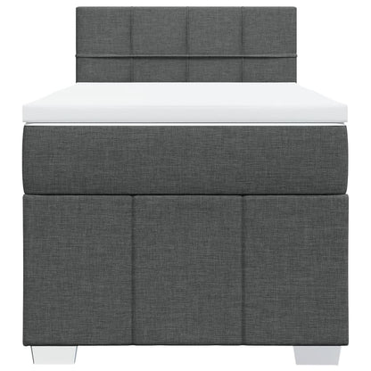Boxspringbett mit Matratze Dunkelgrau 100x200 cm Stoff