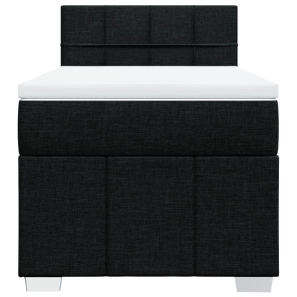Boxspringbett mit Matratze Schwarz 100x200 cm Stoff
